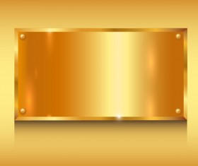 Golden metal with abstract wavy background vector 03