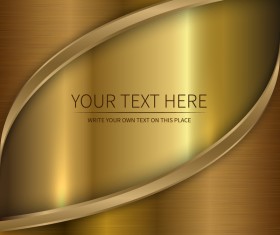 Golden metal with abstract wavy background vector 04