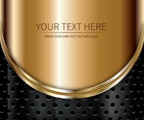 Golden with black metal abstract background vector 02