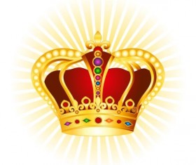 Golden with red crown illustration vector 01