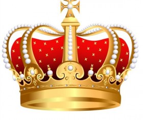 Golden with red crown illustration vector 02
