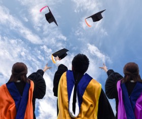 Graduation ceremony to throw a degree cap Stock Photo