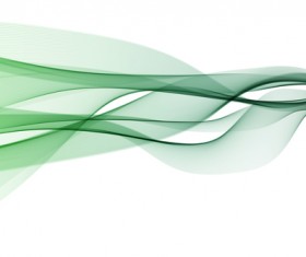 Green abstract wavy lines vector