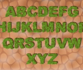 Green grass alphabet vector