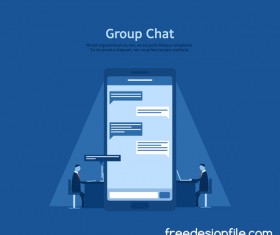 Group chat business background vector