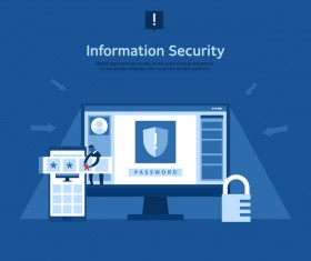 Groupware with blue business template vector 02
