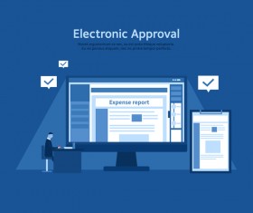 Groupware with blue business template vector 04