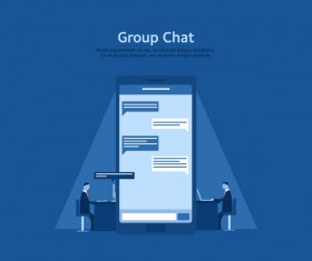 Groupware with blue business template vector 06
