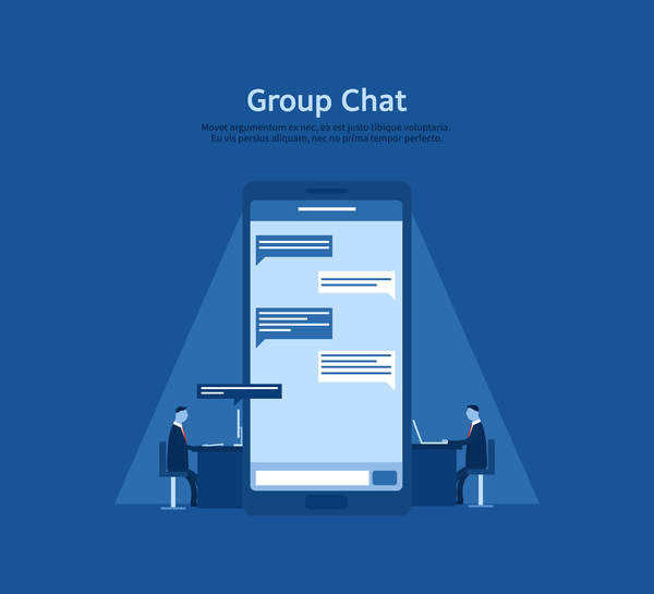 Groupware with blue business template vector 06