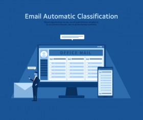 Groupware with blue business template vector 08