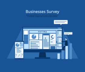 Groupware with blue business template vector 09