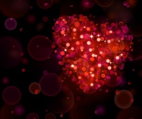 Halation heart with bokeh background vector 02