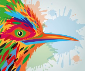 Hand drawn watercolor bird vector