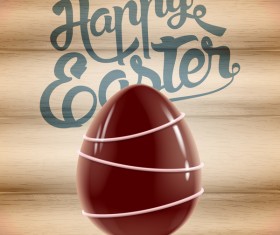 Happy Easter background with chocolate eggs vector 02