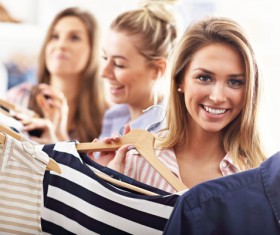 Happy woman to buy clothes HD picture