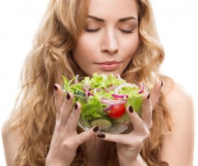 Healthy womans favorite vegetable salad HD picture