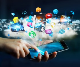 High-tech smartphone gadgets Stock Photo