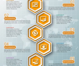 Honeycomb business infographics template vectors set 03