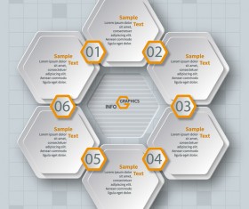 Honeycomb business infographics template vectors set 12