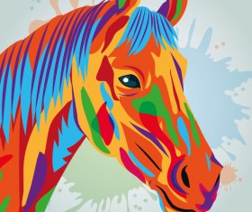 Horse hand drawn watercolor vector