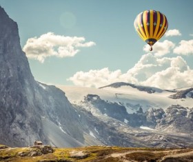 Hot air balloon travel Stock Photo