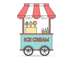 Ice cream store vector material 03