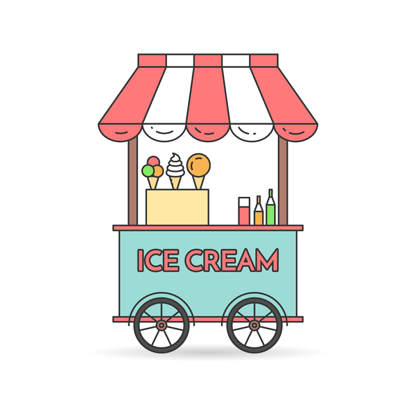 Ice cream store vector material 03