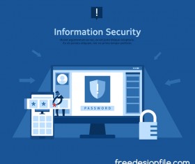 Information security business template vector