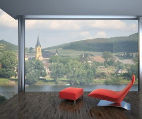 Interior hongse sofa chair Stock Photo