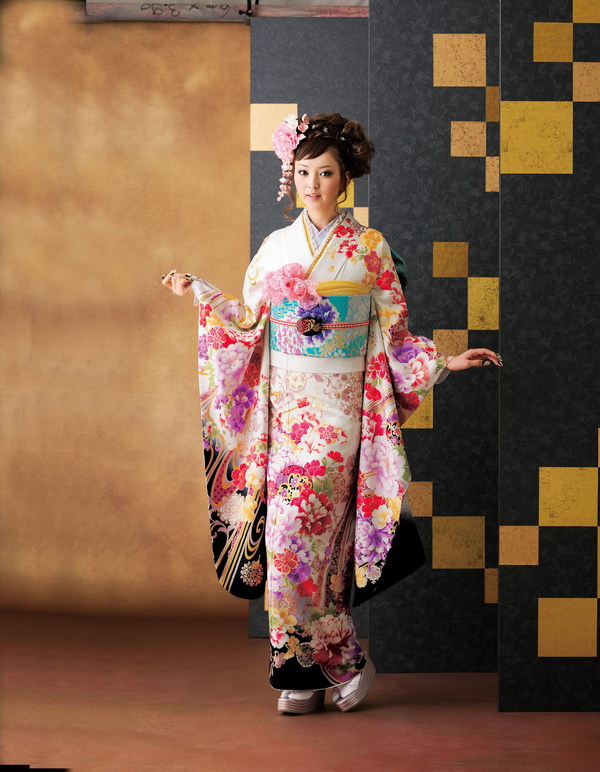 Japanese kimono beauty Stock Photo