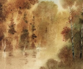 Landscape painting Stock Photo 02