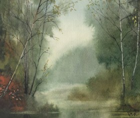 Landscape painting Stock Photo 03