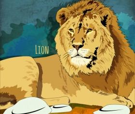 Lion hand drawn vector