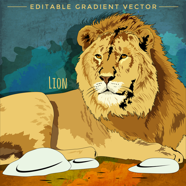 Lion hand drawn vector