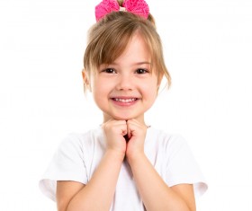 Little girl with a bowknot HD picture