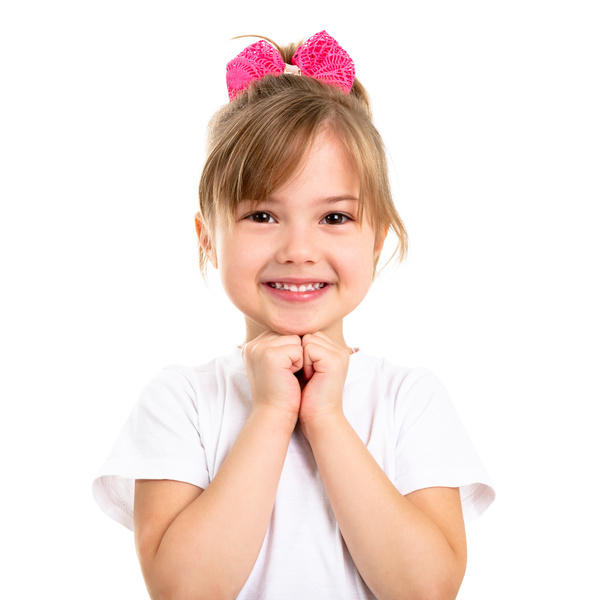 Little girl with a bowknot HD picture