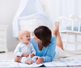 Look at the mothers baby Stock Photo