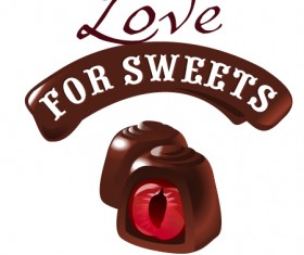 Love with sweet labels vector material 01
