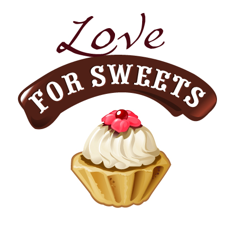 Love with sweet labels vector material 03