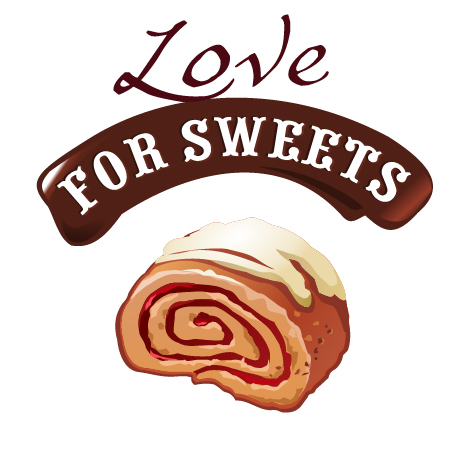 Love with sweet labels vector material 06