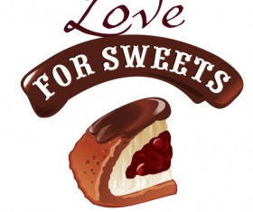 Love with sweet labels vector material 07