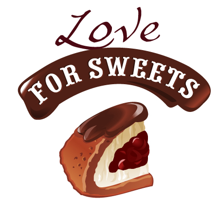 Love with sweet labels vector material 07