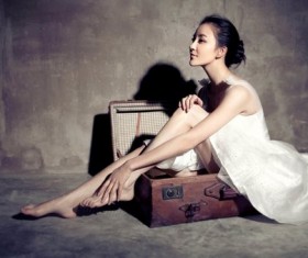 Luggage for girls Stock Photo