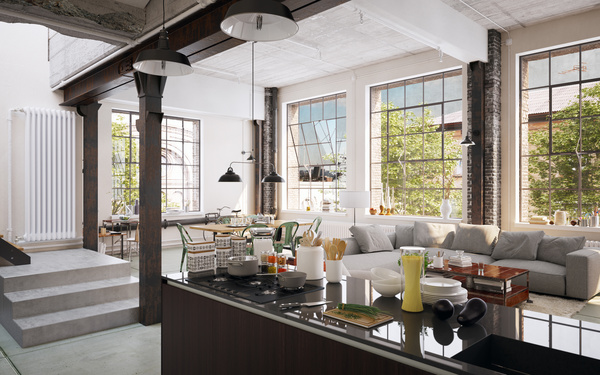 Luxury Industrial Loft Apartment Stock Photo Free Download
