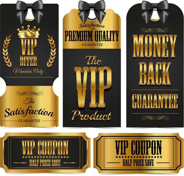 Luxury VIP labels vector material 02