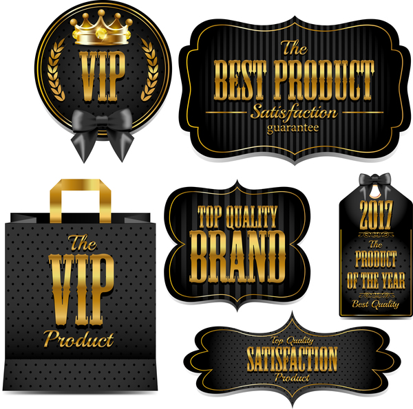 Luxury VIP labels vector material 03