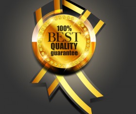 Luxury golden badge design vector 01