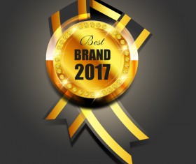 Luxury golden badge design vector 03