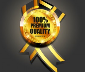 Luxury golden badge design vector 04