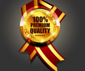 Luxury golden badge design vector 05